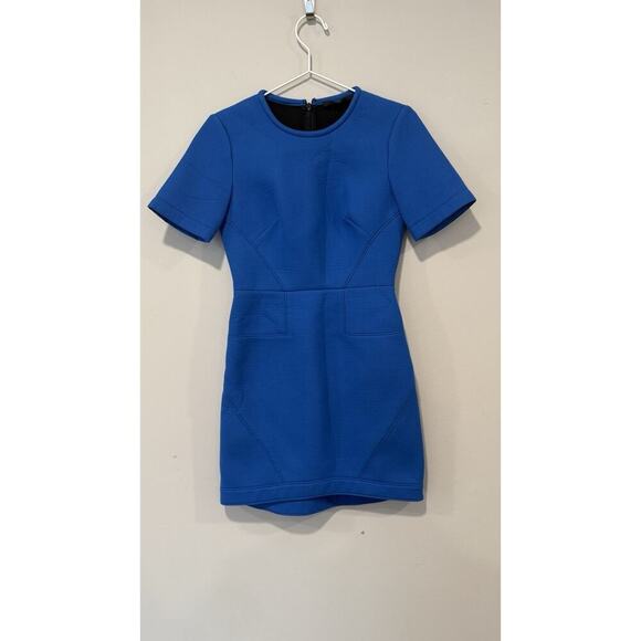 Tibi Dress Womens Half Sleeve Mini Scuba Cobalt Blue Dress Size Small 1769 - Picture 3 of 9